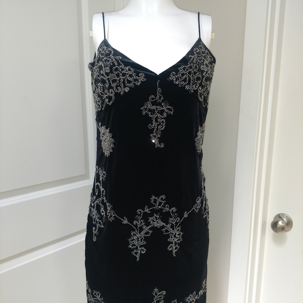 Romeo & Juliet - Embellished Velvet Slip Dress